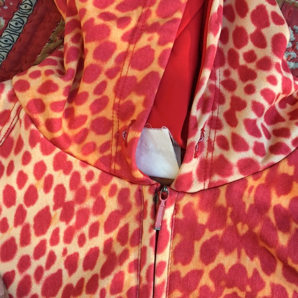 Super fun red-orange cheetah track jacket - Picture 6 of 6